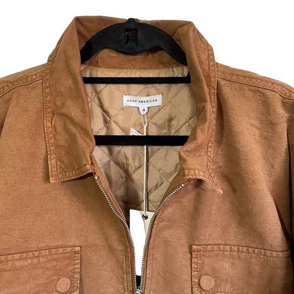 Good American Chore Jacket in Rust Oversized Zip Up Size 4 XL NWT - Picture 4 of 15